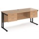 Maestro Cantilever Leg Straight Desk with Two Fixed Pedestals